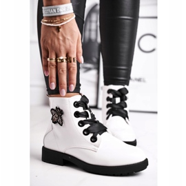 Women's Boots On Flat Heel Lacquered White Sergio Leone BT530 2