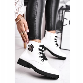 Women's Boots On Flat Heel Lacquered White Sergio Leone BT530 1