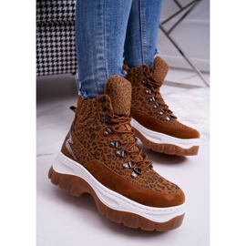 SEA Trekking shoes Women's Trappers Leopard Greem brown 2