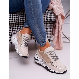 Women's Sport Shoes Thick Sole Beige Nokien 2 Women's Sport Shoes Thick Sole Beige Nokien 2