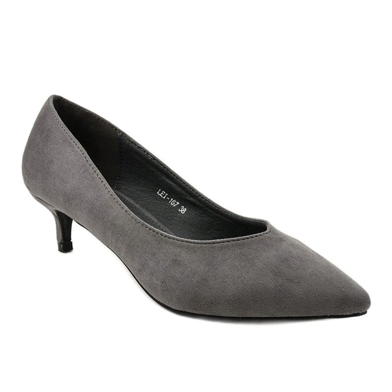 Gray pumps on a LEI-167 heel grey 1