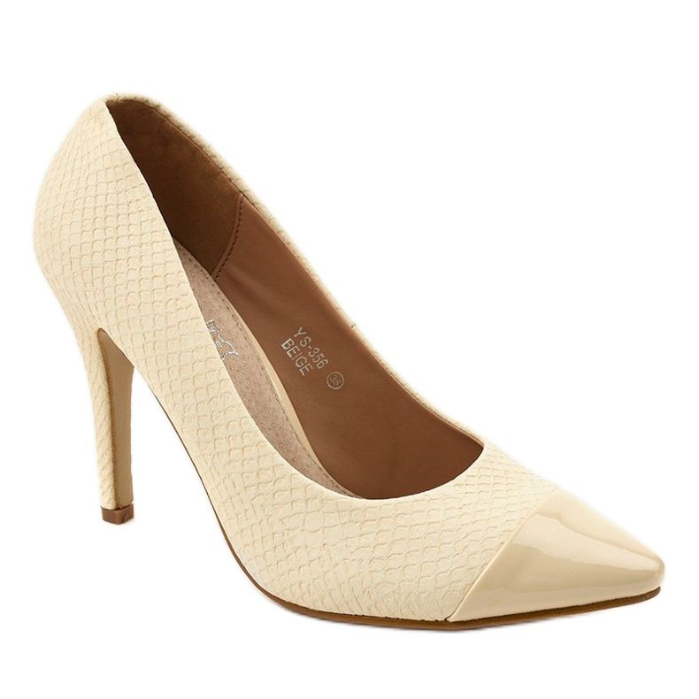 Beige pumps on the YS-356 heel 1
