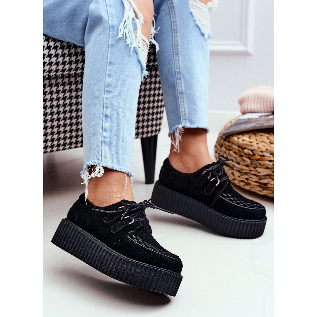 Smith's Black Suede Creepers on the Gocain Platform