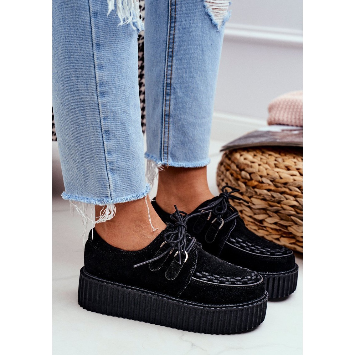 Smith's Black Suede Creepers on the Gocain Platform