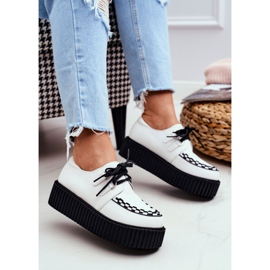 Smith's White Leather Creepers on the Gocain Platform 1