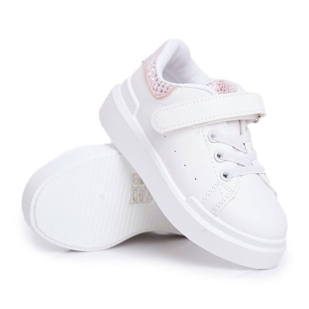 FRROCK White Ilonka Children's Sport Shoes With Velcro pink 1 FRROCK White Ilonka Children's Sport Shoes With Velcro pink 1