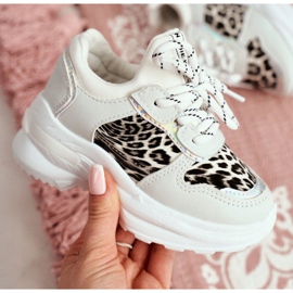 FRROCK White Penny Leopard Print Children's Sport Shoes grey 2