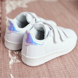 FRROCK Sports Shoes Children's Youth With Velcro White and Silver Fifi 2