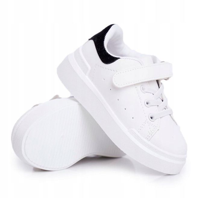 FRROCK Children's sports shoes with Velcro White Bilbo black 1