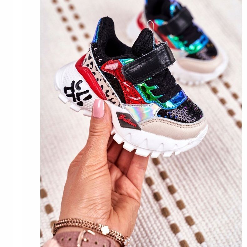 FRROCK Sport Children's Shoes With Velcro Black Be Happy multicolored 1 FRROCK Sport Children's Shoes With Velcro Black Be Happy multicolored 1