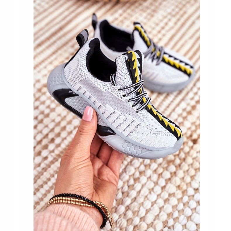 FRROCK Sport Shoes Children's Gray and White Stitch grey 1