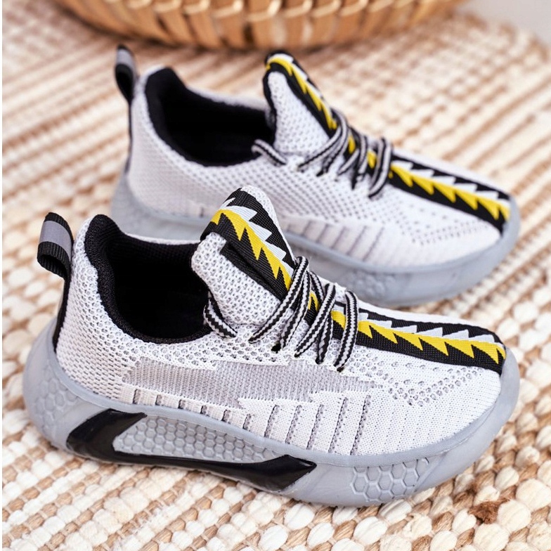 FRROCK Sport Shoes Children's Gray and White Stitch grey 2