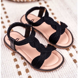FRROCK Children's Black Lamado Sandals 2 FRROCK Children's Black Lamado Sandals 2