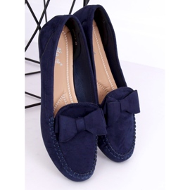 Women's navy blue loafers B2020-6 Dk Blue 2