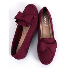 Women's burgundy loafers B2020-6 Wine red 2