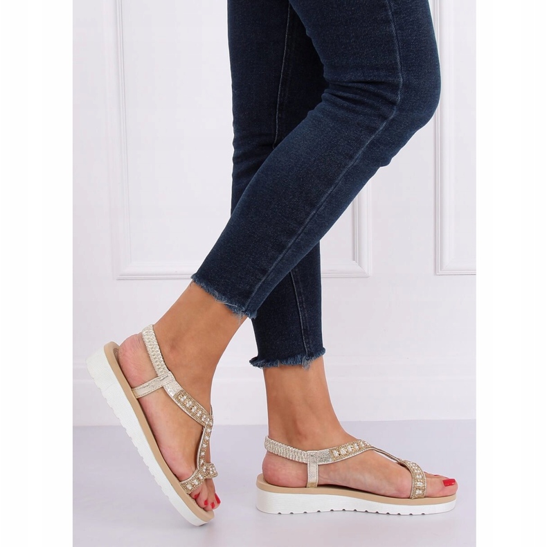 Women's gold sandals HD-129 Gold golden 2