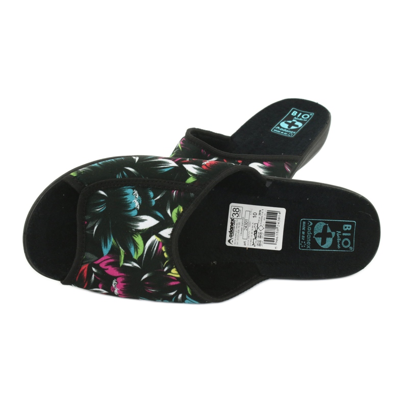 Women's slippers flowers Adanex 24301 black blue pink green 4 Women's slippers flowers Adanex 24301 black blue pink green 4