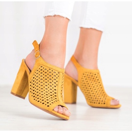 Weide Openwork Sandals On A Bar yellow 2