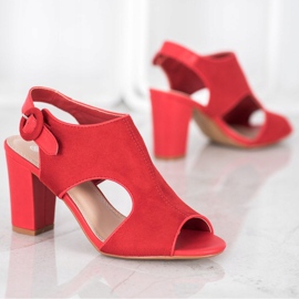 Weide Built Sandals With Suede red 1