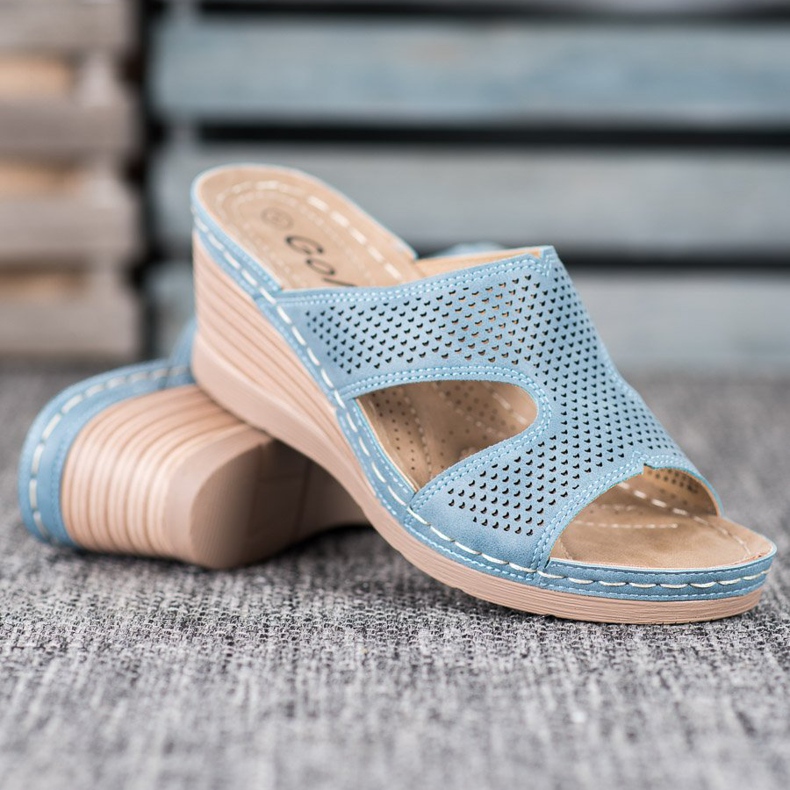 GOLL Light Wedge Slippers blue 1