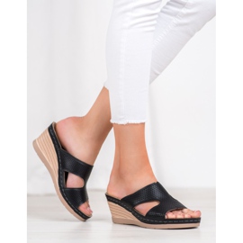 GOLL Light Wedge Slippers black 1