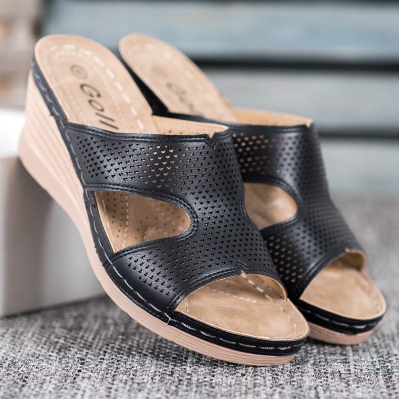 GOLL Light Wedge Slippers black 2