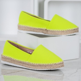 Small Swan Textile Espadrilles green yellow 2