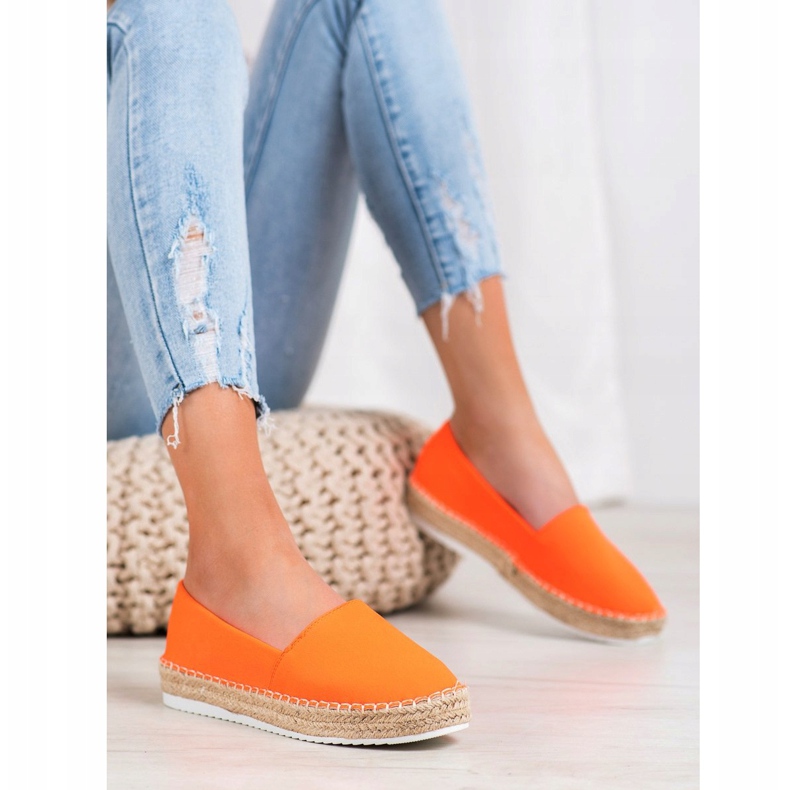 Small Swan Textile Espadrilles orange 1
