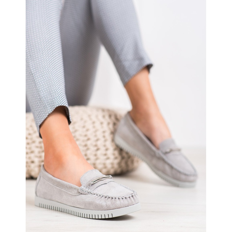 Filippo Leather Loafers On The Platform grey 1