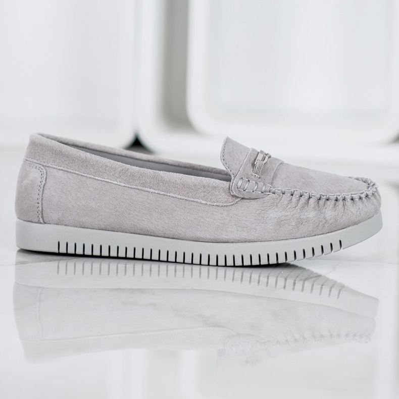 Filippo Leather Loafers On The Platform grey 2