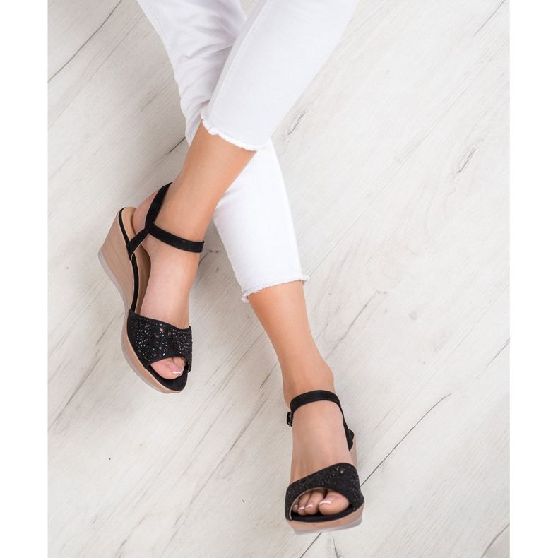 SHELOVET Light Openwork Sandals black 1