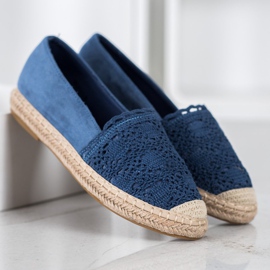 Small Swan Suede Espadrilles With Lace blue 2