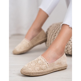 Small Swan Suede Espadrilles With Lace brown 1