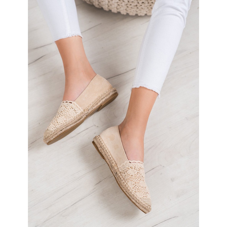 Small Swan Suede Espadrilles With Lace brown 2