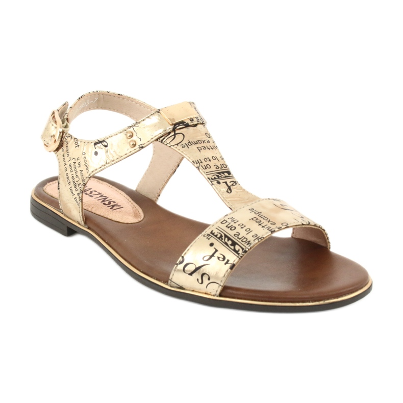 M.Daszyński Golden sandals newspaper Daszyński MR1583-7 black yellow 1