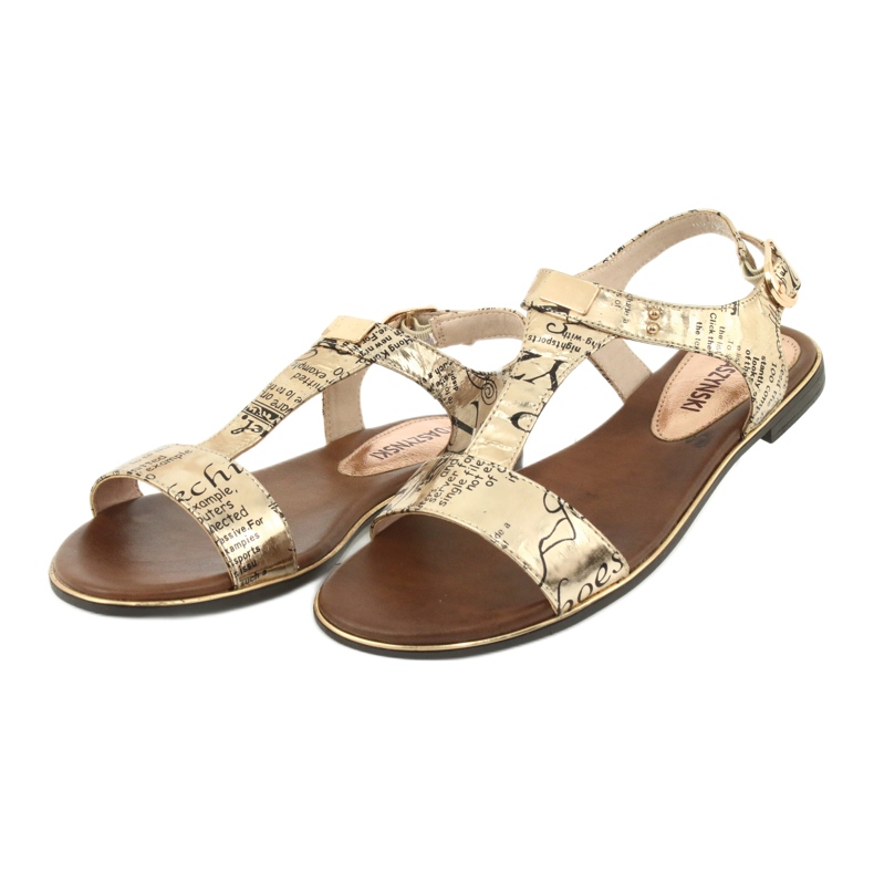 M.Daszyński Golden sandals newspaper Daszyński MR1583-7 black yellow 4