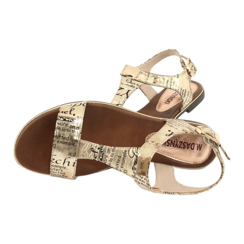 M.Daszyński Golden sandals newspaper Daszyński MR1583-7 black yellow 5