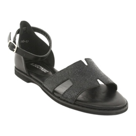 M.Daszyński Black Sandals with a heel Daszyński MR1848-17 1