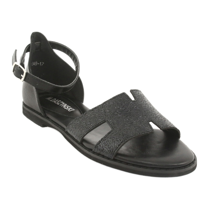 M.Daszyński Black Sandals with a heel Daszyński MR1848-17 1