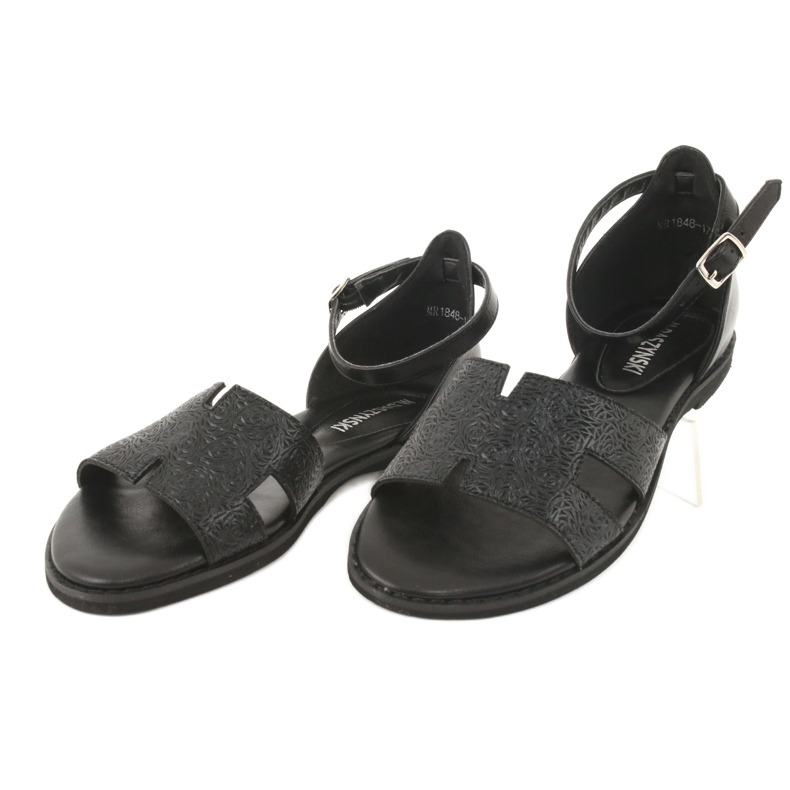M.Daszyński Black Sandals with a heel Daszyński MR1848-17 3