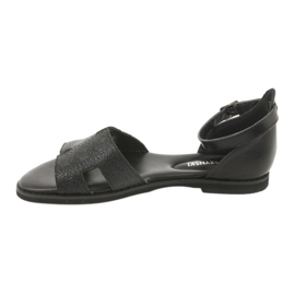 M.Daszyński Black Sandals with a heel Daszyński MR1848-17 2