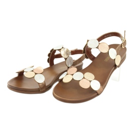 M.Daszyński Sandals golden wheels Daszyński MR1958-1 brown silver 3