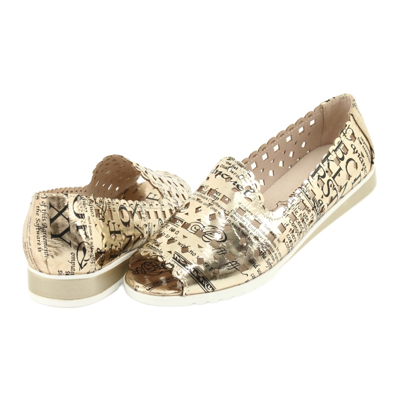 M.Daszyński Women's golden ballerinas Daszyński SA135-1 black yellow 4