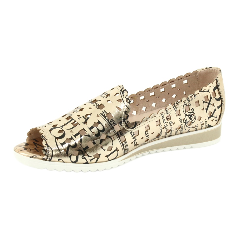 M.Daszyński Women's golden ballerinas Daszyński SA135-1 black yellow 2