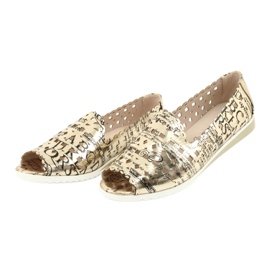 M.Daszyński Women's golden ballerinas Daszyński SA135-1 black yellow 3