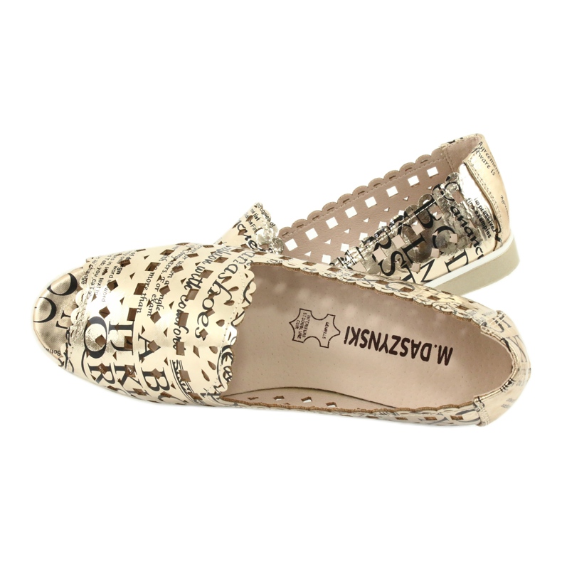 M.Daszyński Women's golden ballerinas Daszyński SA135-1 black yellow 5
