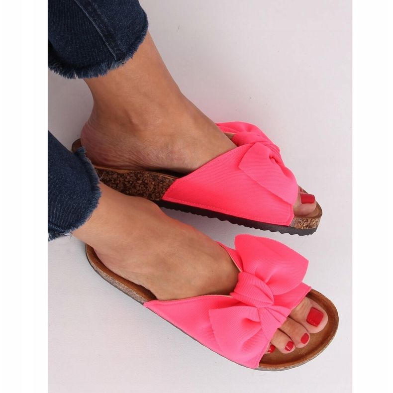 Fuchsia cork sole slippers CK108 Fuchsia pink 1