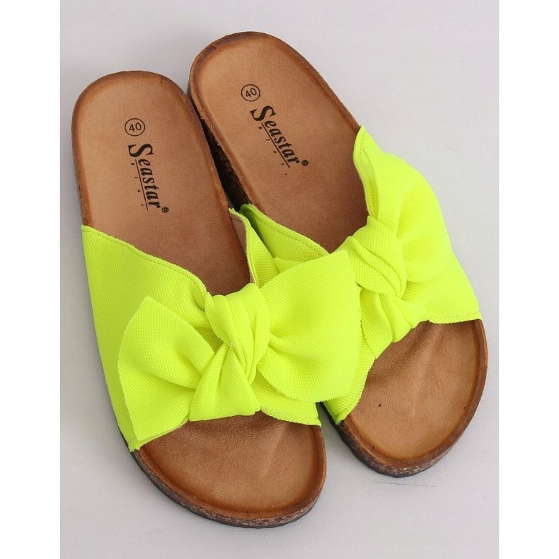 Neon CK108 slippers on the cork sole yellow 2