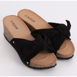 Black wedge slippers 7862-KL Black 1