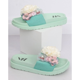 Mint slippers on a high sole PT-109 Mint green 1